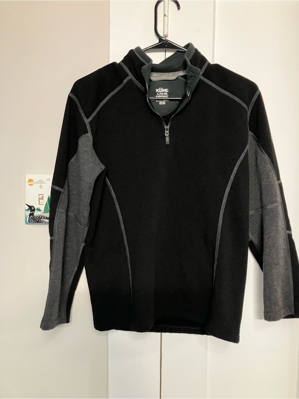 Kuhl large kids Black and Charcoal Fleece Pullover could fit Women’s  XS/S